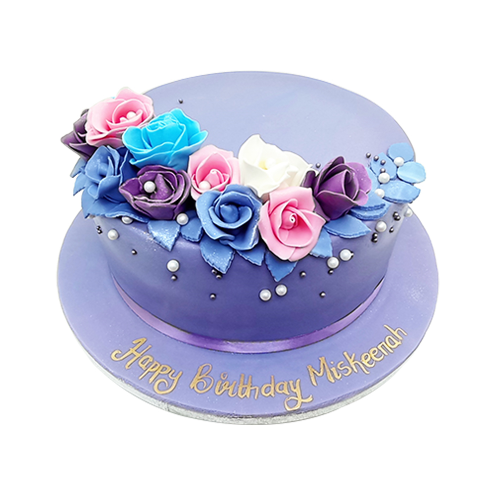 Flower Themed Birthday Cake for Girls