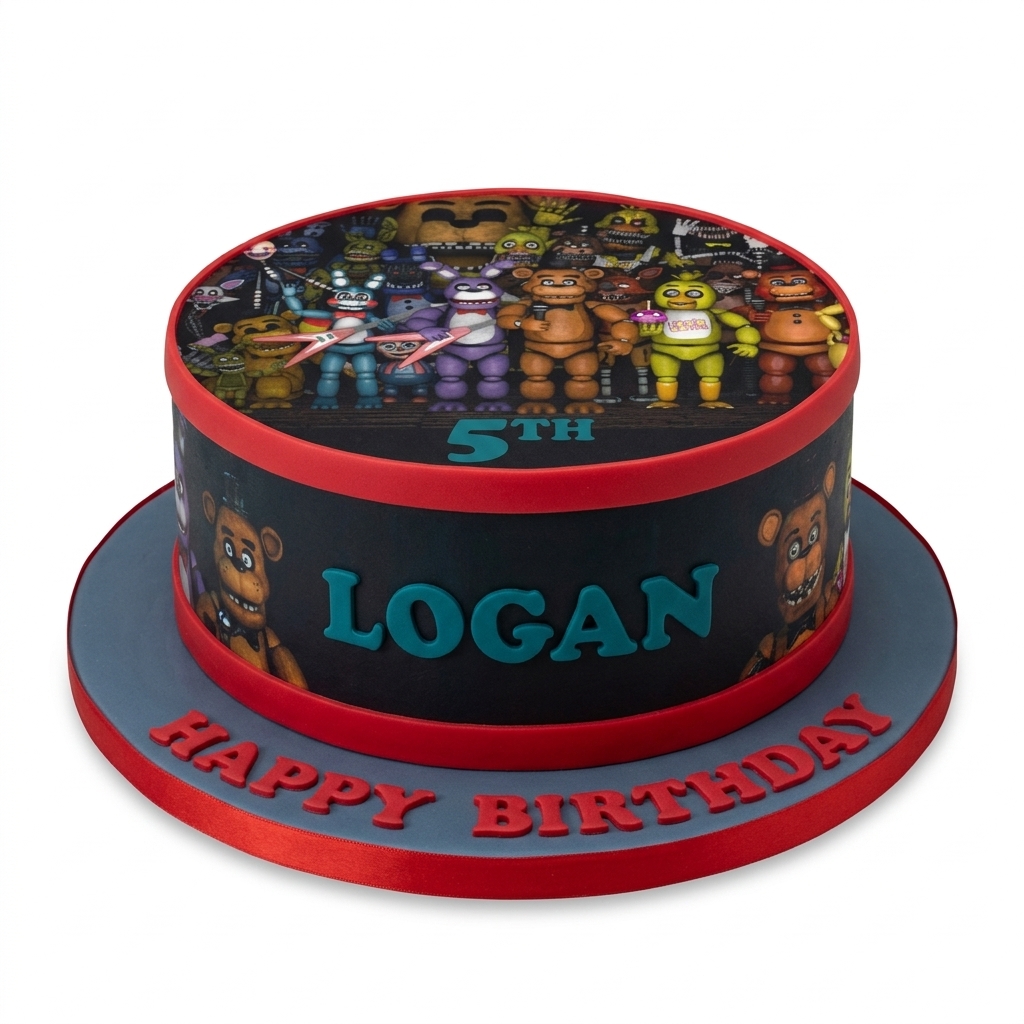 Five Nights at Freddy's Birthday Cake with Custom Age