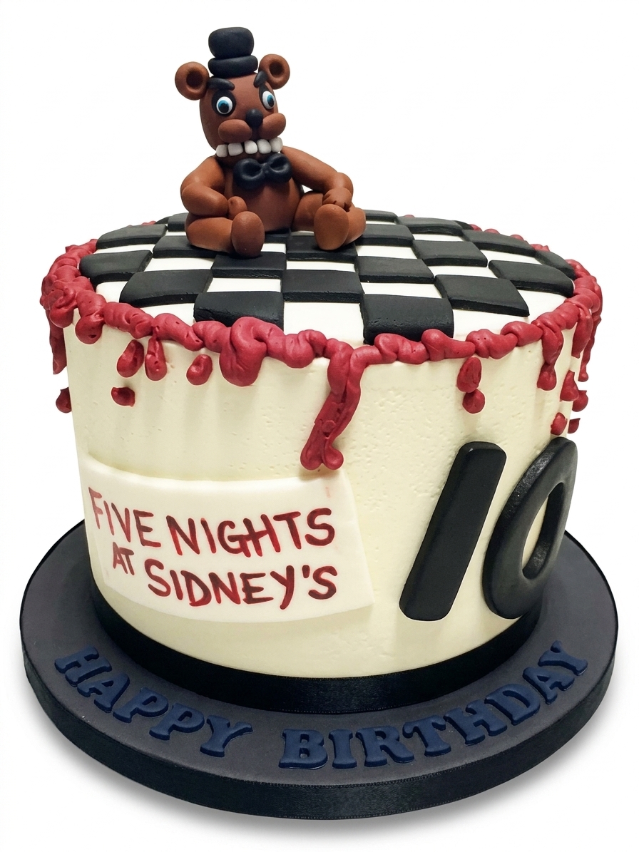 Five Nights at Freddy's Birthday Cake with Custom Age