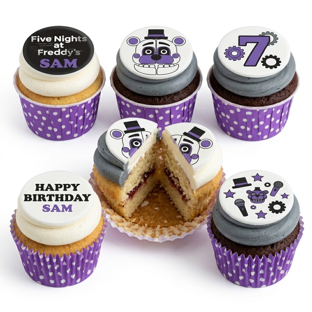 Five Nights at Freddy's Custom Birthday Cupcakes