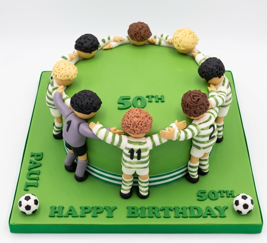 Football Team Huddle Birthday Cake