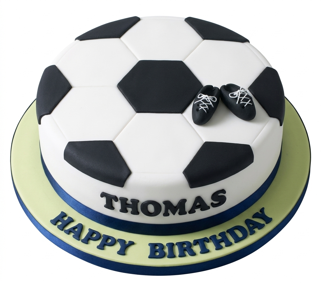 Football Birthday Cake with Edible Boots
