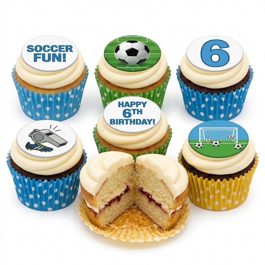 Football Birthday Cupcakes for Boys - Custom Age