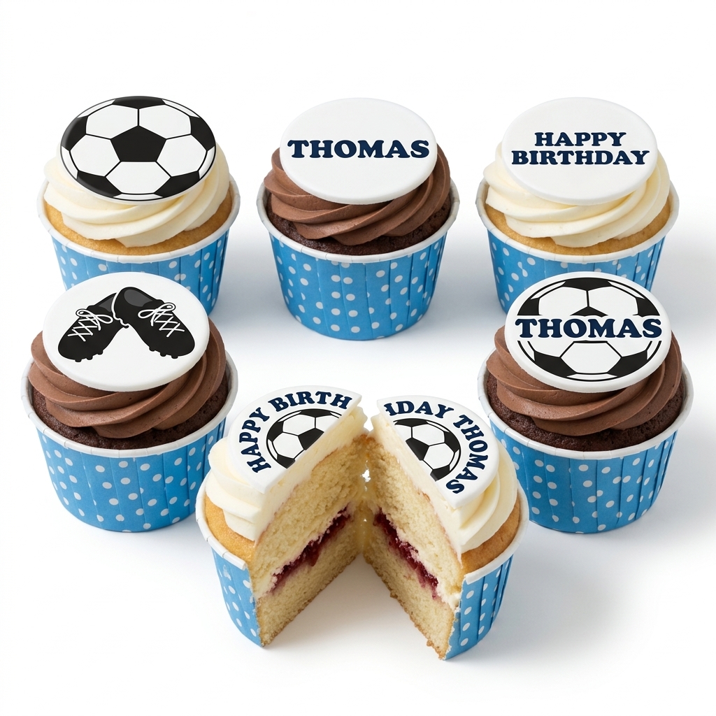 Football Theme Birthday Cupcakes