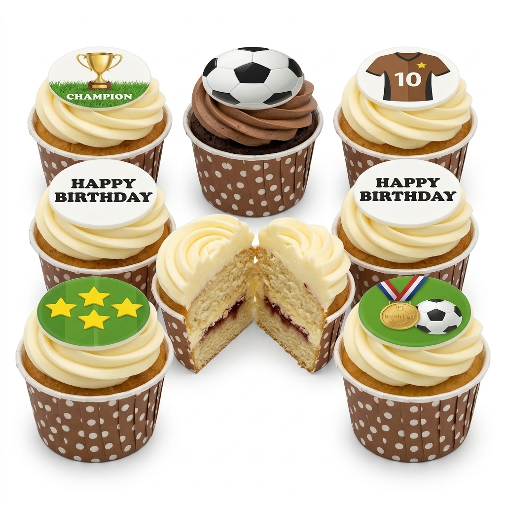 Football Theme Birthday Cupcakes