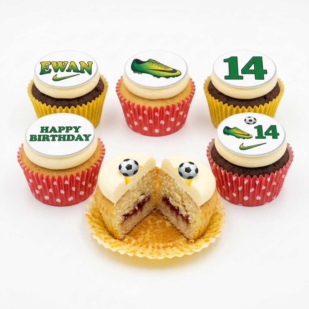 Football Theme Birthday Cupcakes