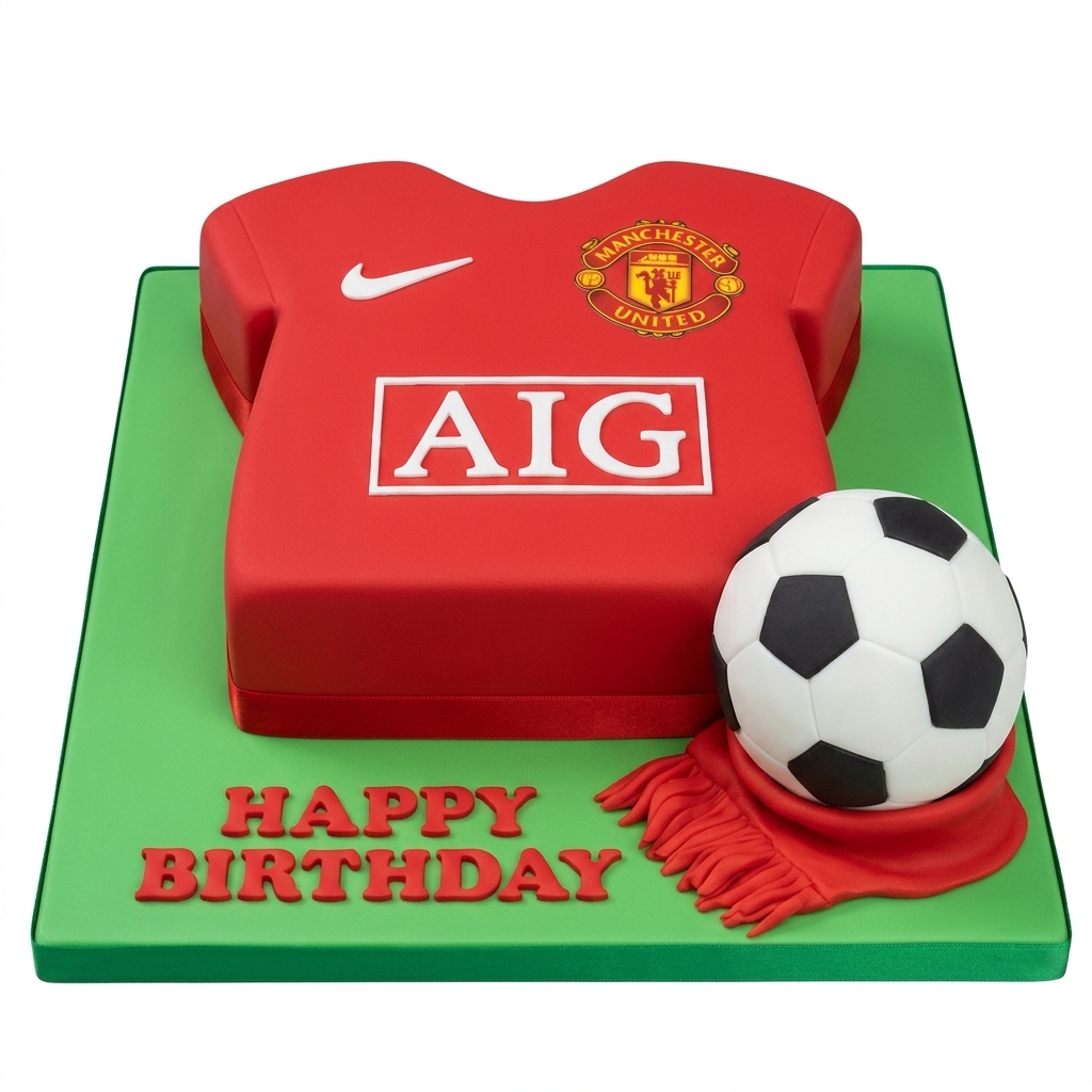 Manchester United Football Shirt Birthday Cake