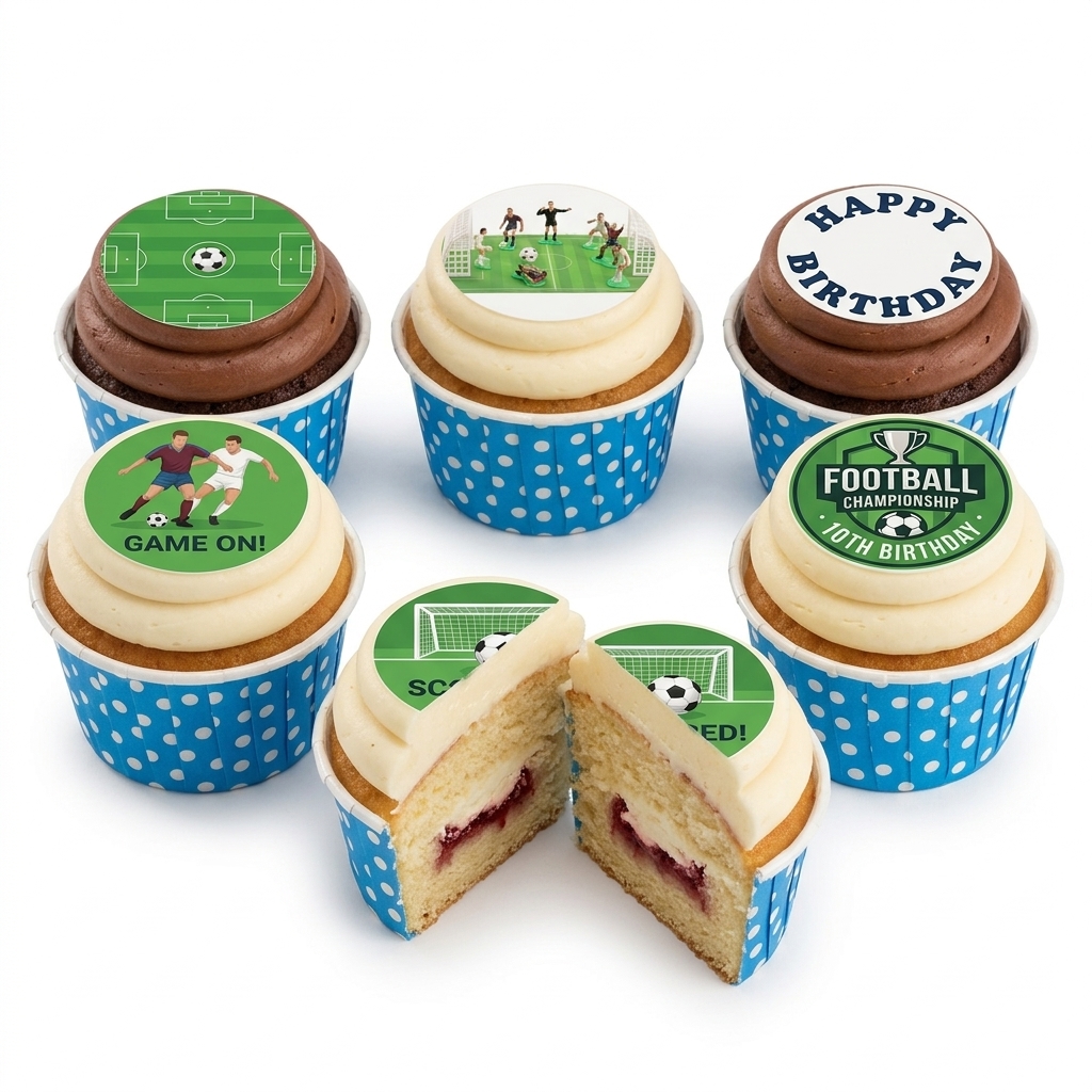 Football Birthday Cupcakes