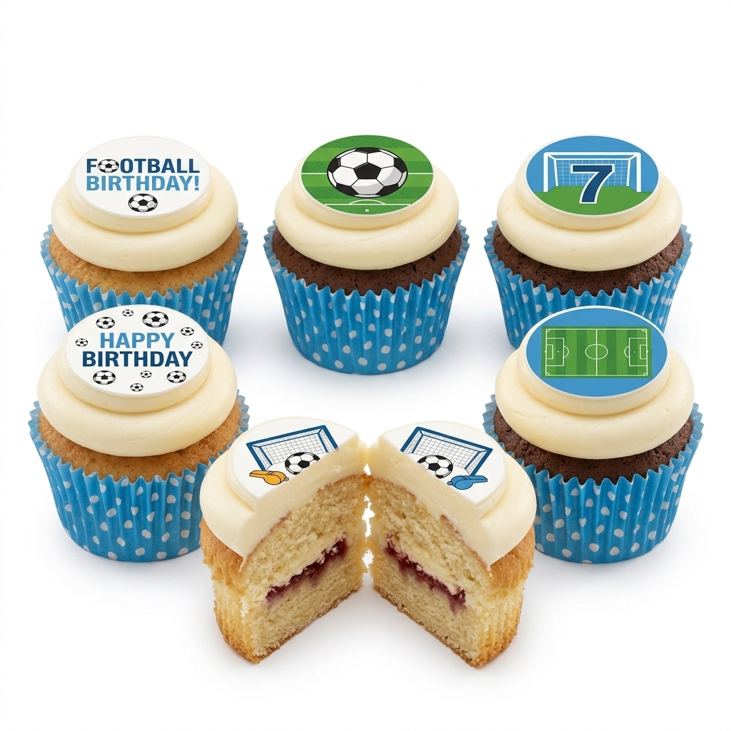 Football Theme Birthday Cupcakes