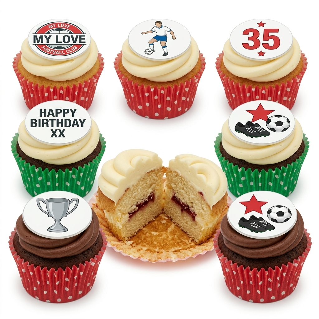 Football Theme Birthday Cupcakes