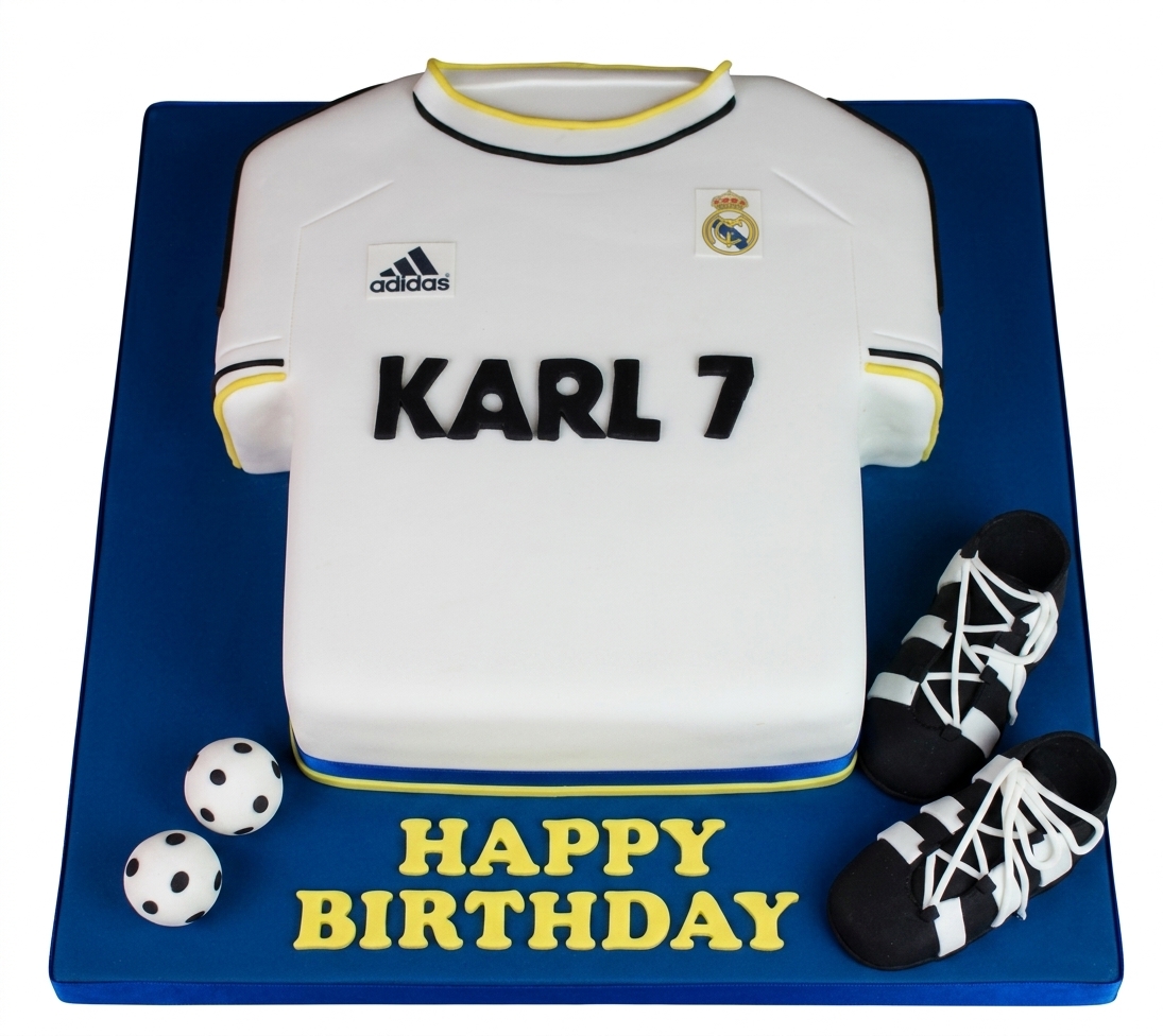 Real Madrid Football Shirt Birthday Cake