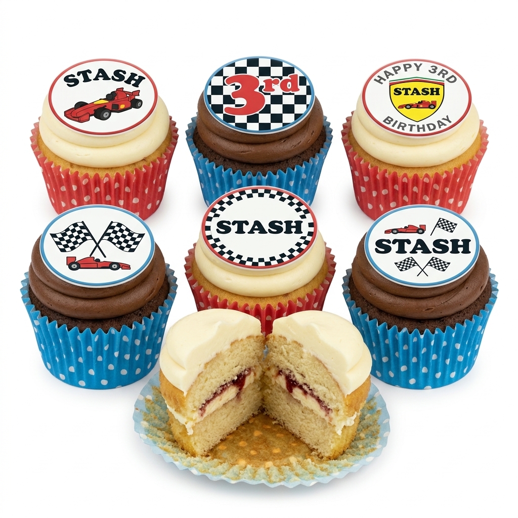 Racing Car Theme Birthday Cupcakes
