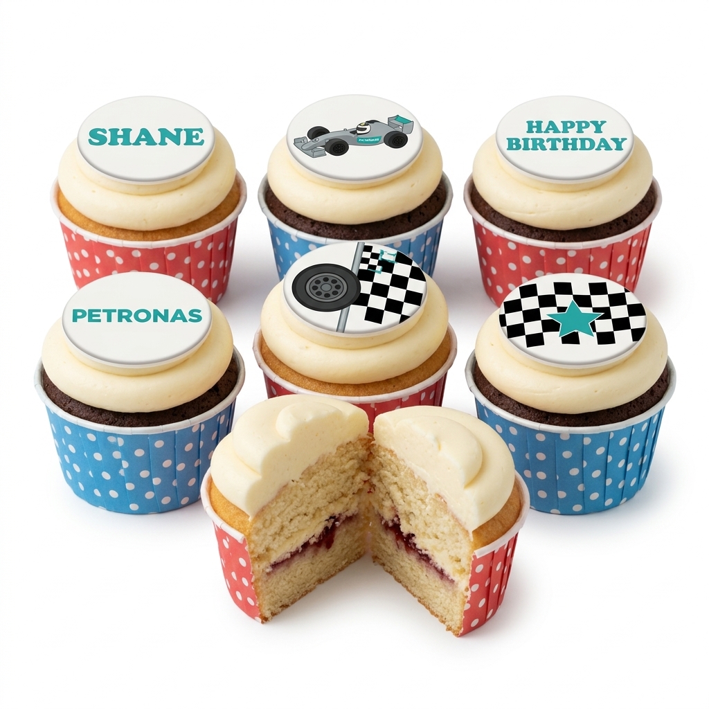 Formula 1 Racing Birthday Cupcakes