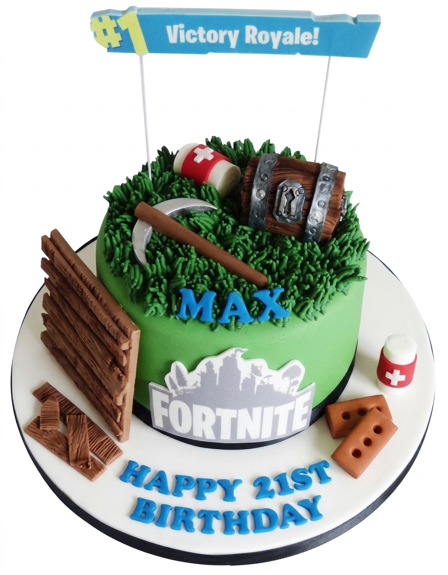 Fortnite Gaming Birthday Cake