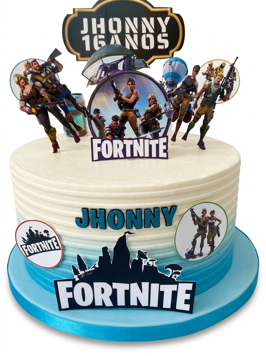 Fortnite Birthday Cake with Custom Age & Name