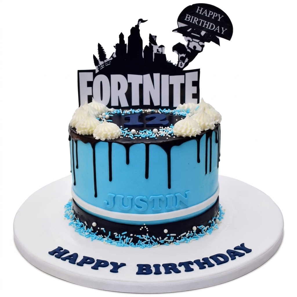 Fortnite Battle Royale Birthday Cake with Custom Age