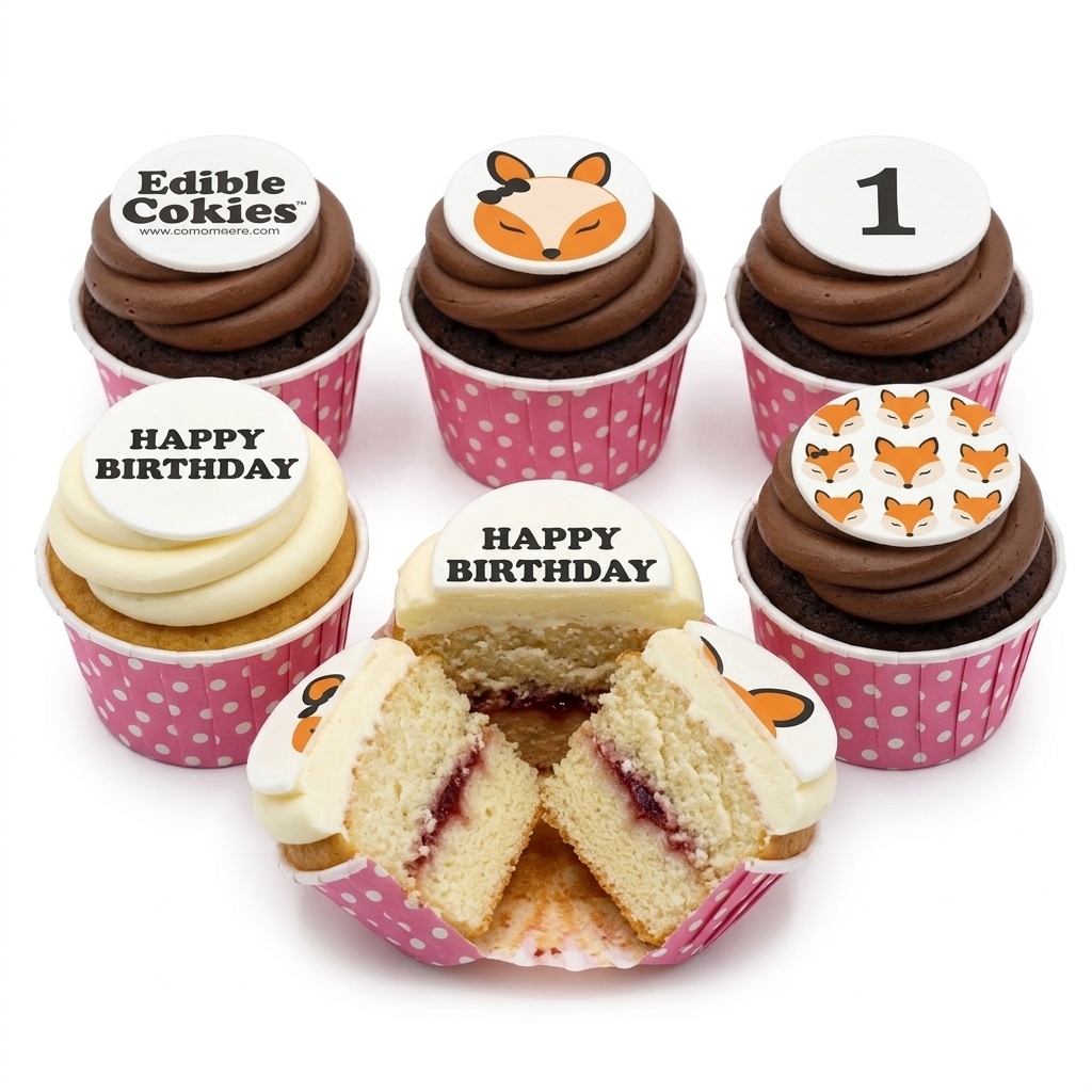 Fox Theme Birthday Cupcakes with Custom Age Topper