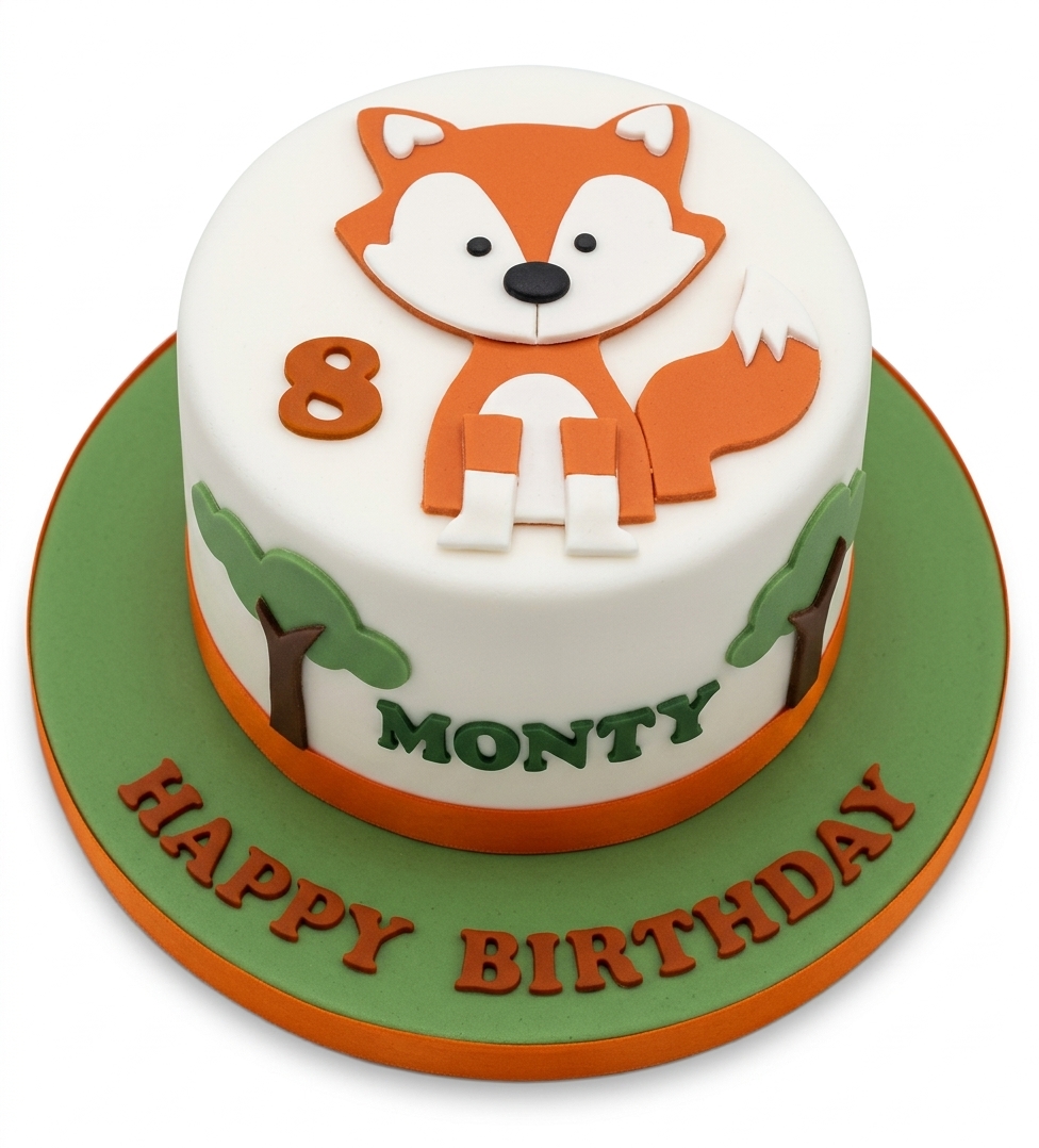 Fox Birthday Cake for Kids