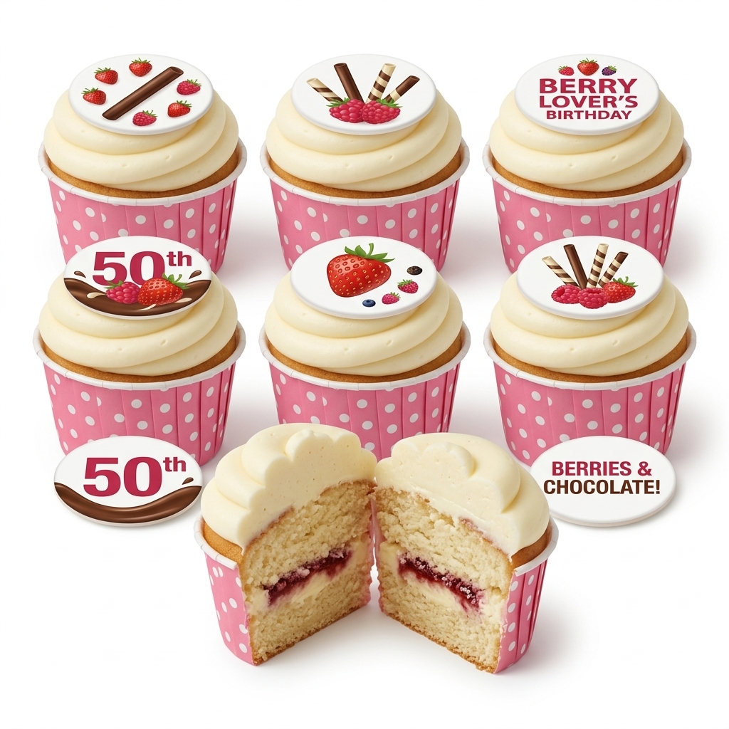 Berry Birthday Cupcakes | Custom Age & Message