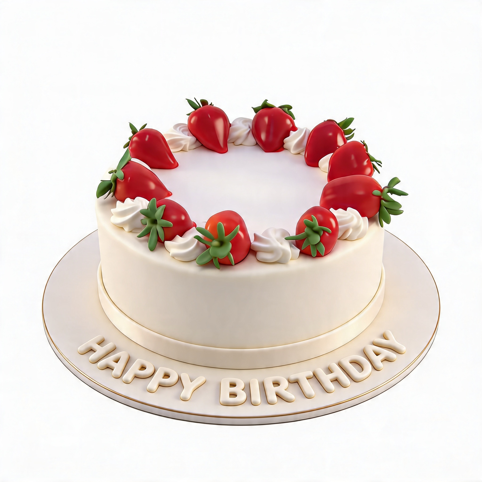 Strawberry & Cream Birthday Cake
