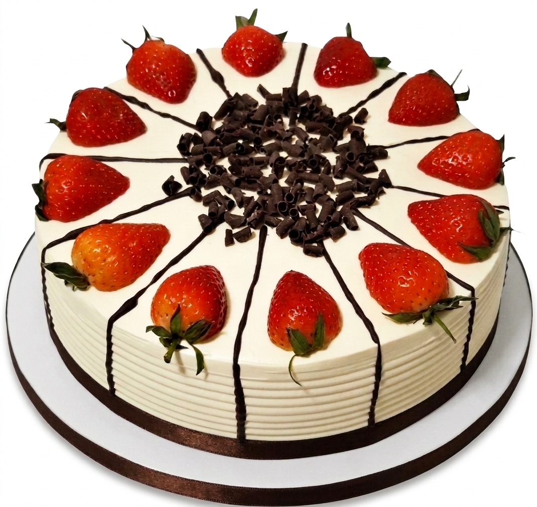 Strawberry & Chocolate Fresh Cream Birthday Cake