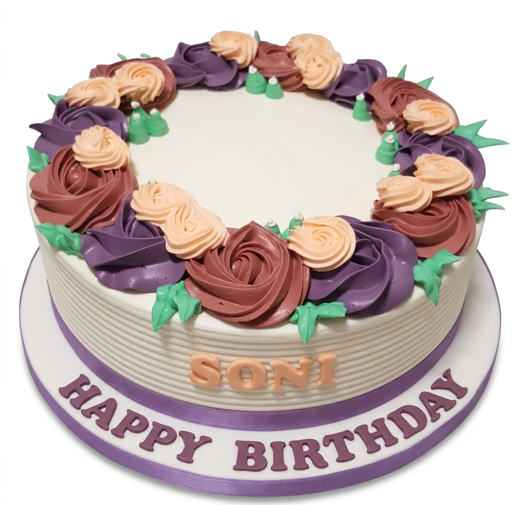 Floral Birthday Cake for Her with Buttercream Flowers