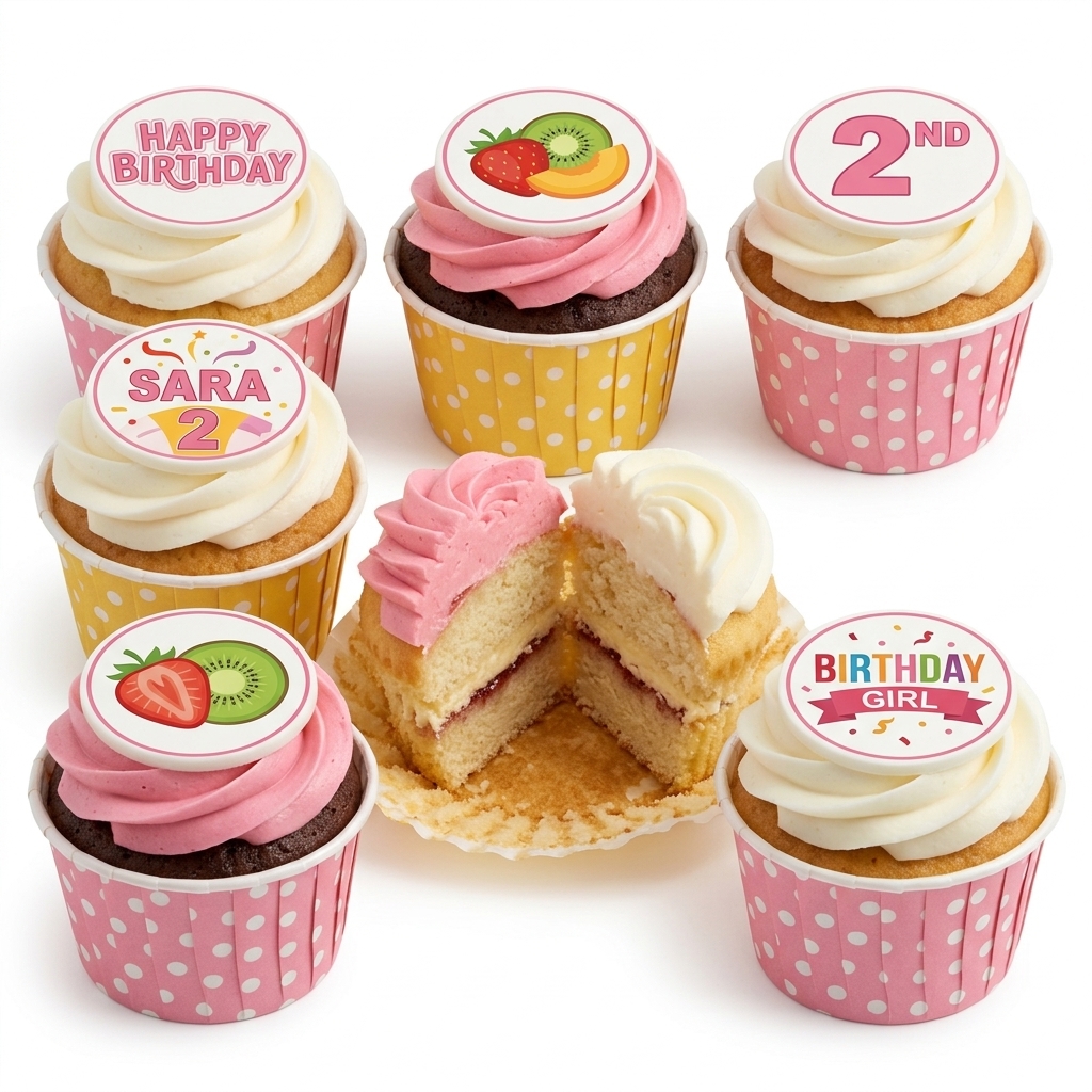 Girls Fruit Birthday Cupcakes