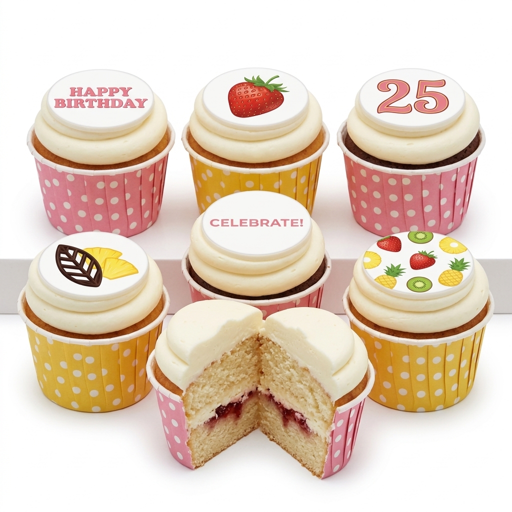 Summer Fruit Birthday Cupcakes