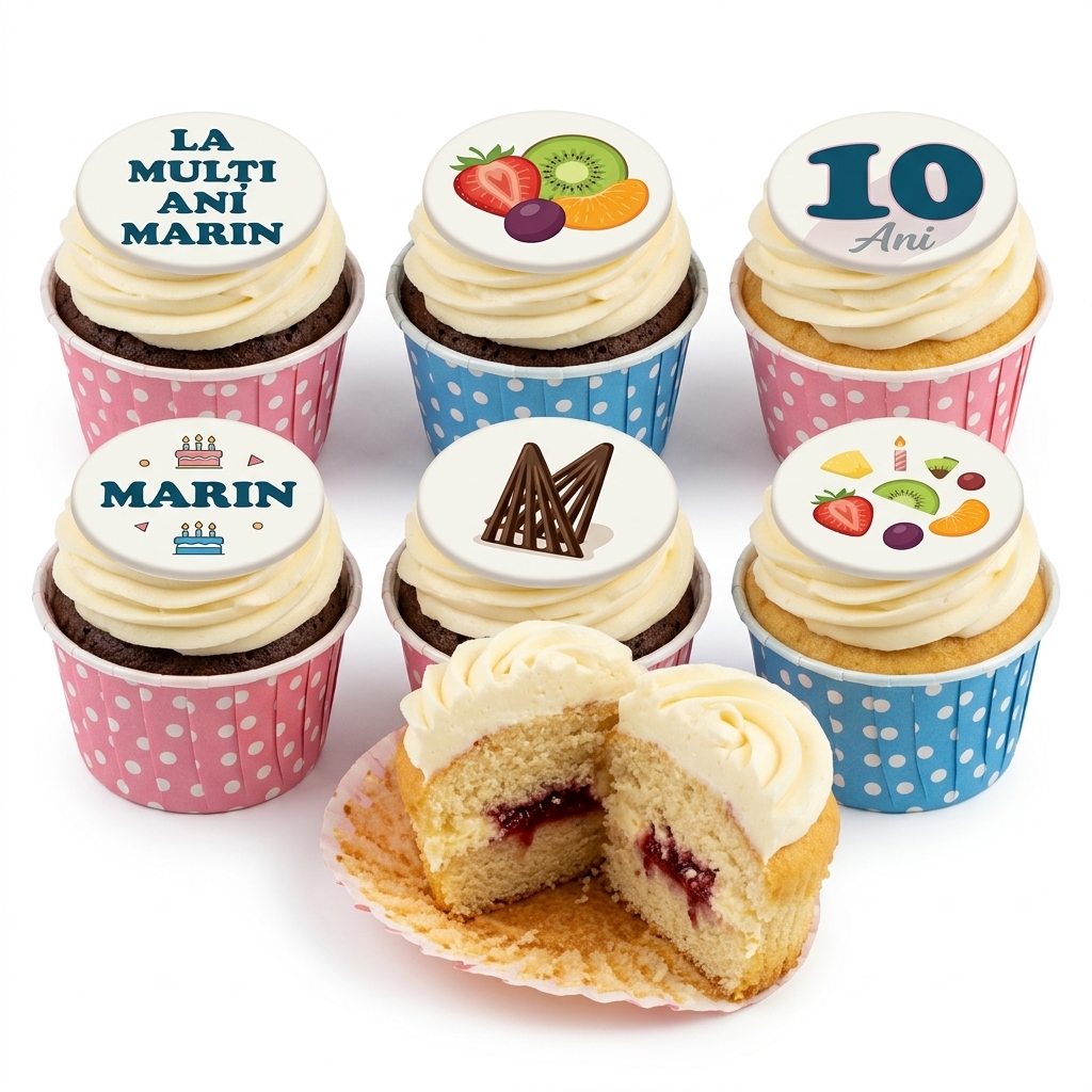 Personalised Birthday Cupcakes with Custom Toppers