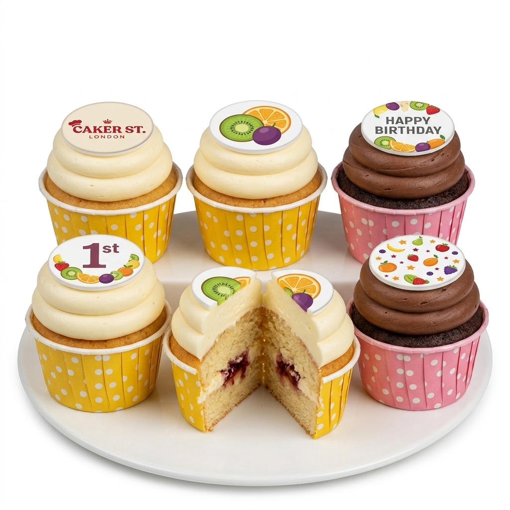 Delicious Fruity Birthday Cupcakes