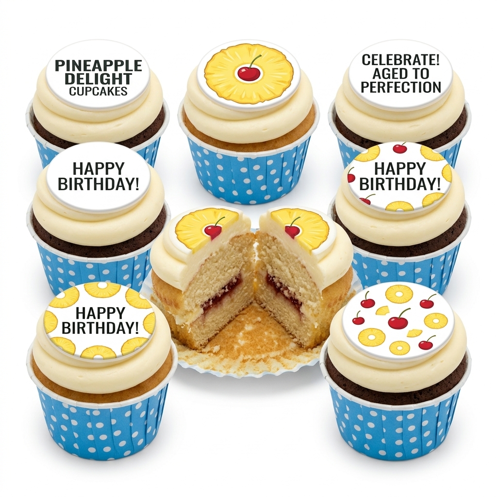 Pineapple Delight Birthday Cupcakes