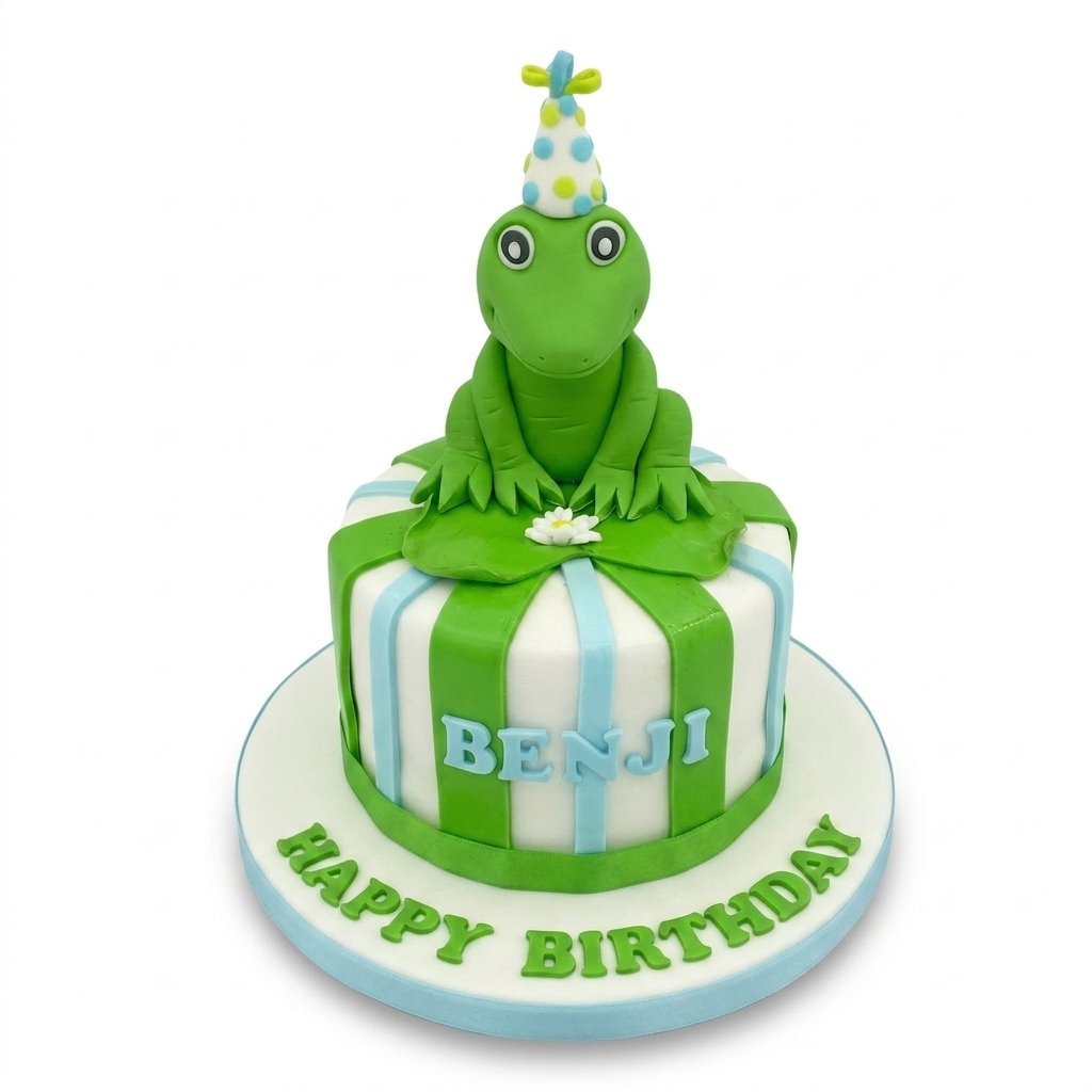 Frog Theme Birthday Cake for Kids