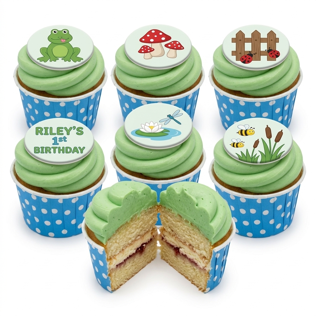 Nature Garden Kids Birthday Cupcakes