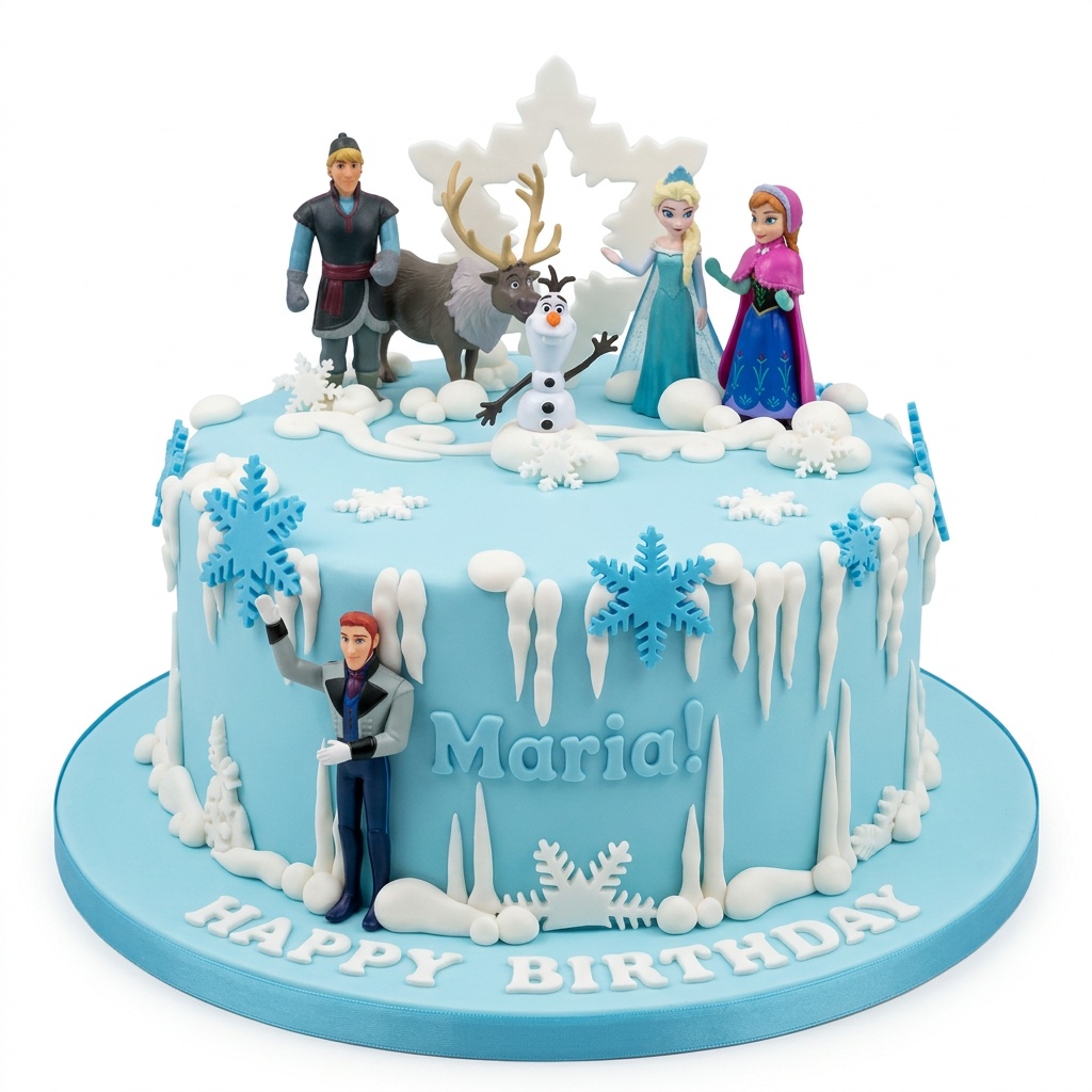 Frozen Birthday Cake with Characters