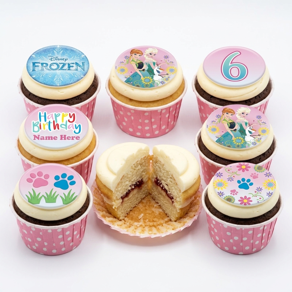 Disney Frozen Birthday Cupcakes with Custom Age