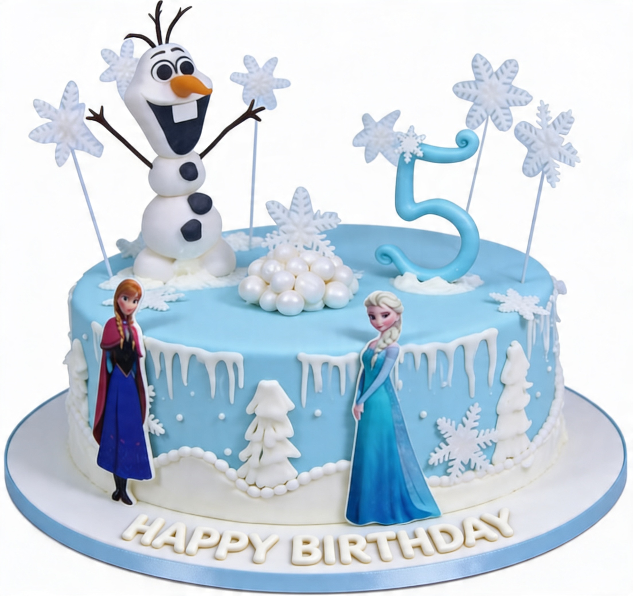 Disney Frozen Birthday Cake with Elsa, Anna & Olaf