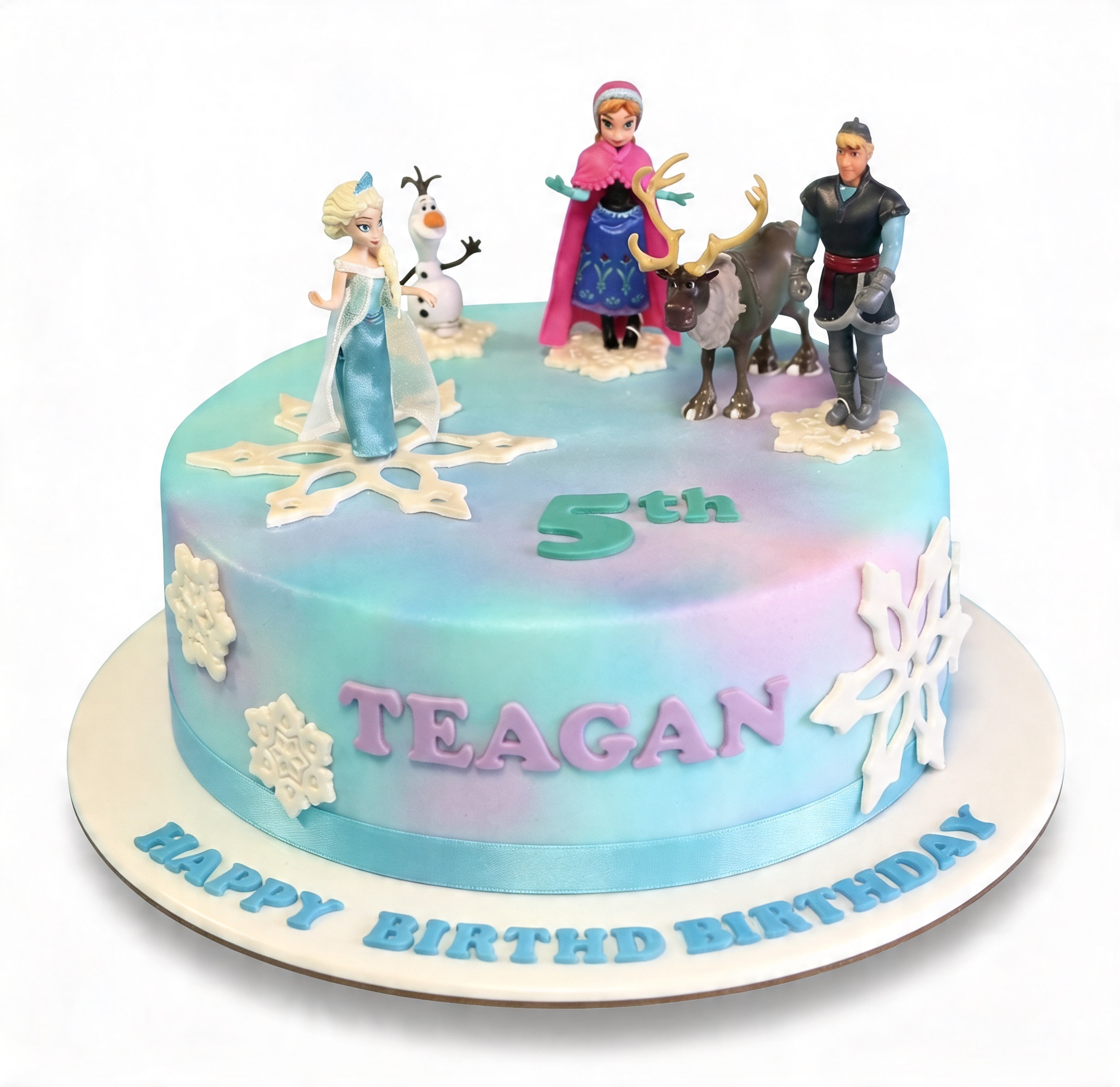 Frozen Birthday Cake for Girls with Custom Age