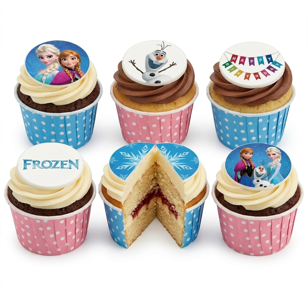 Frozen Birthday Cupcakes - Elsa, Anna & Olaf