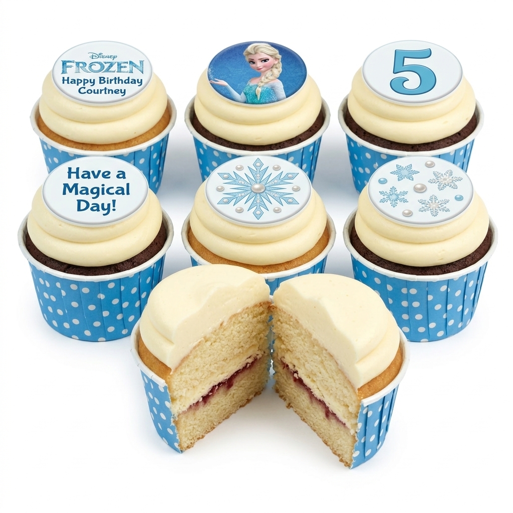Disney Frozen Birthday Cupcakes with Custom Age