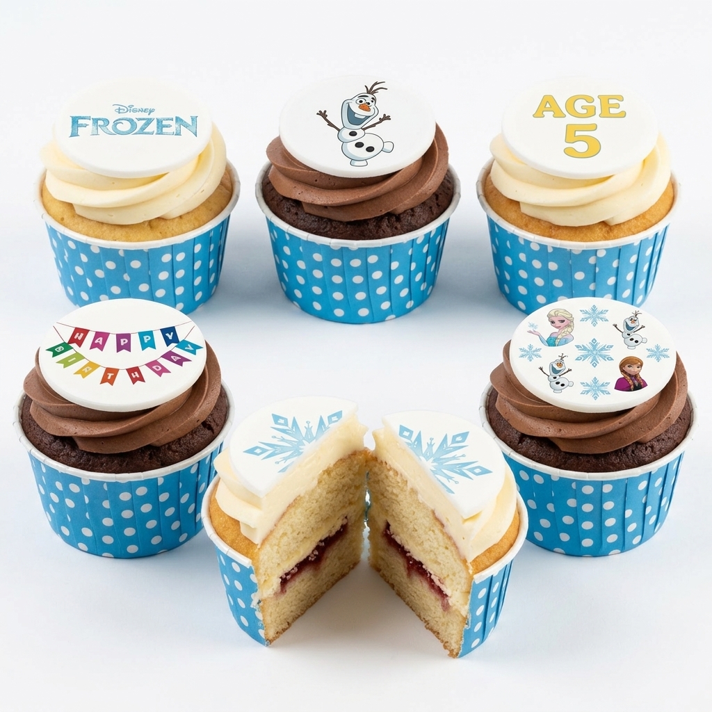 Disney Frozen Birthday Cupcakes with Custom Age