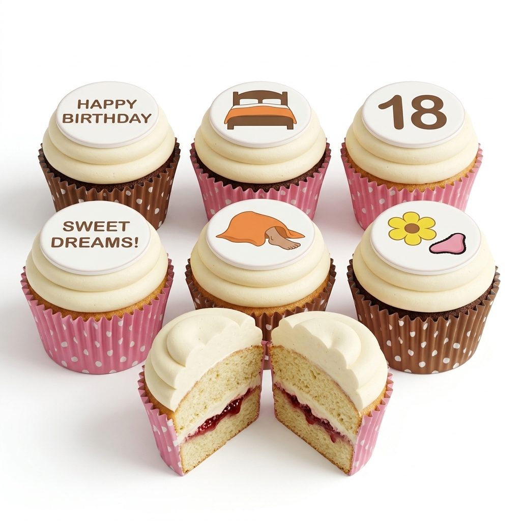 Sweet Dreams Birthday Cupcakes with Custom Age Topper