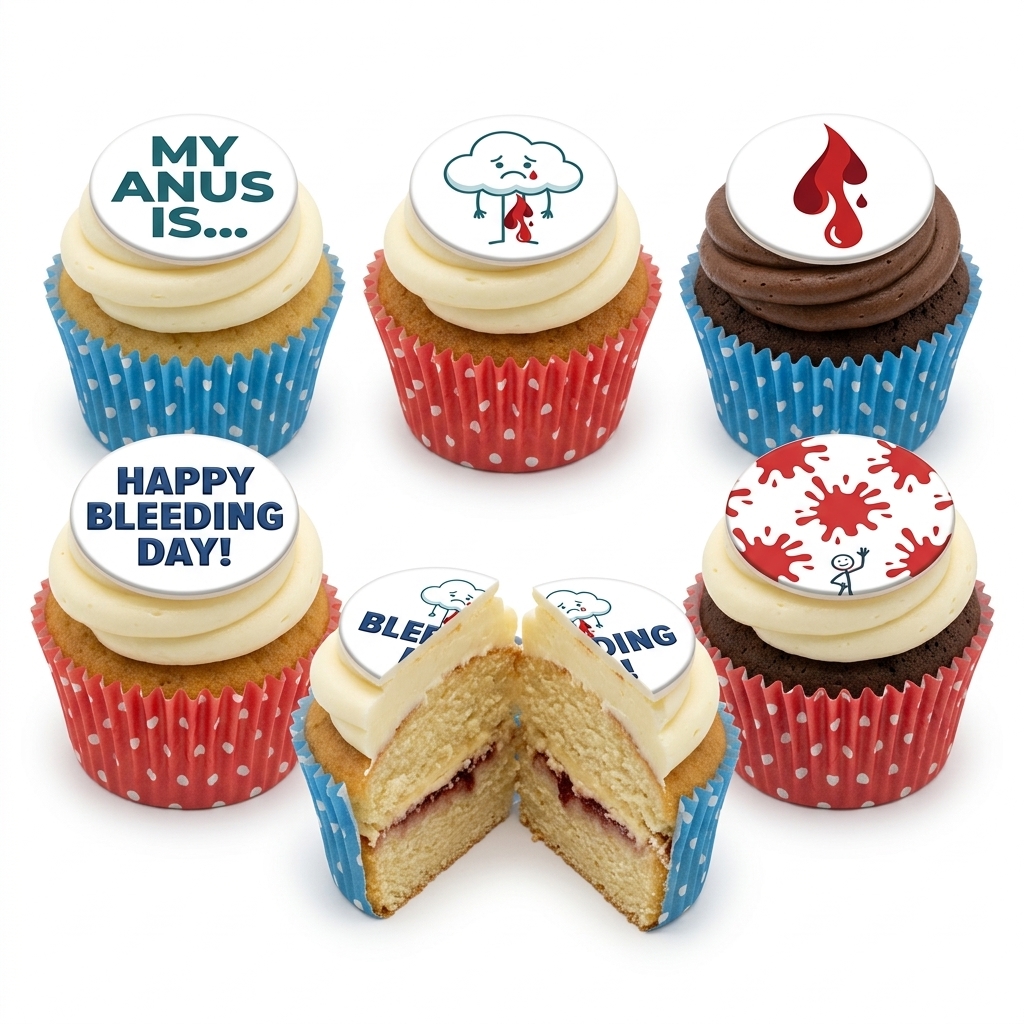 Rude Bleeding Day Novelty Cupcakes
