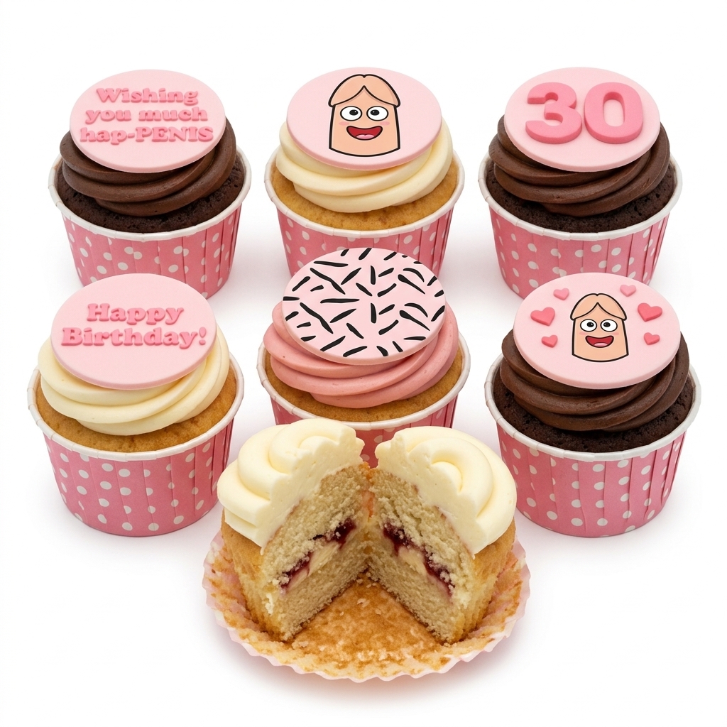 Rude Penis Birthday Cupcakes