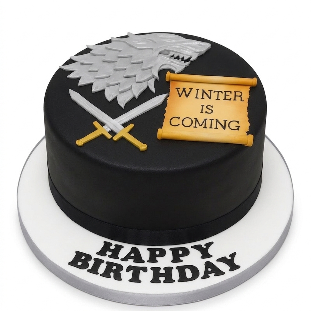 Game of Thrones House Stark Birthday Cake