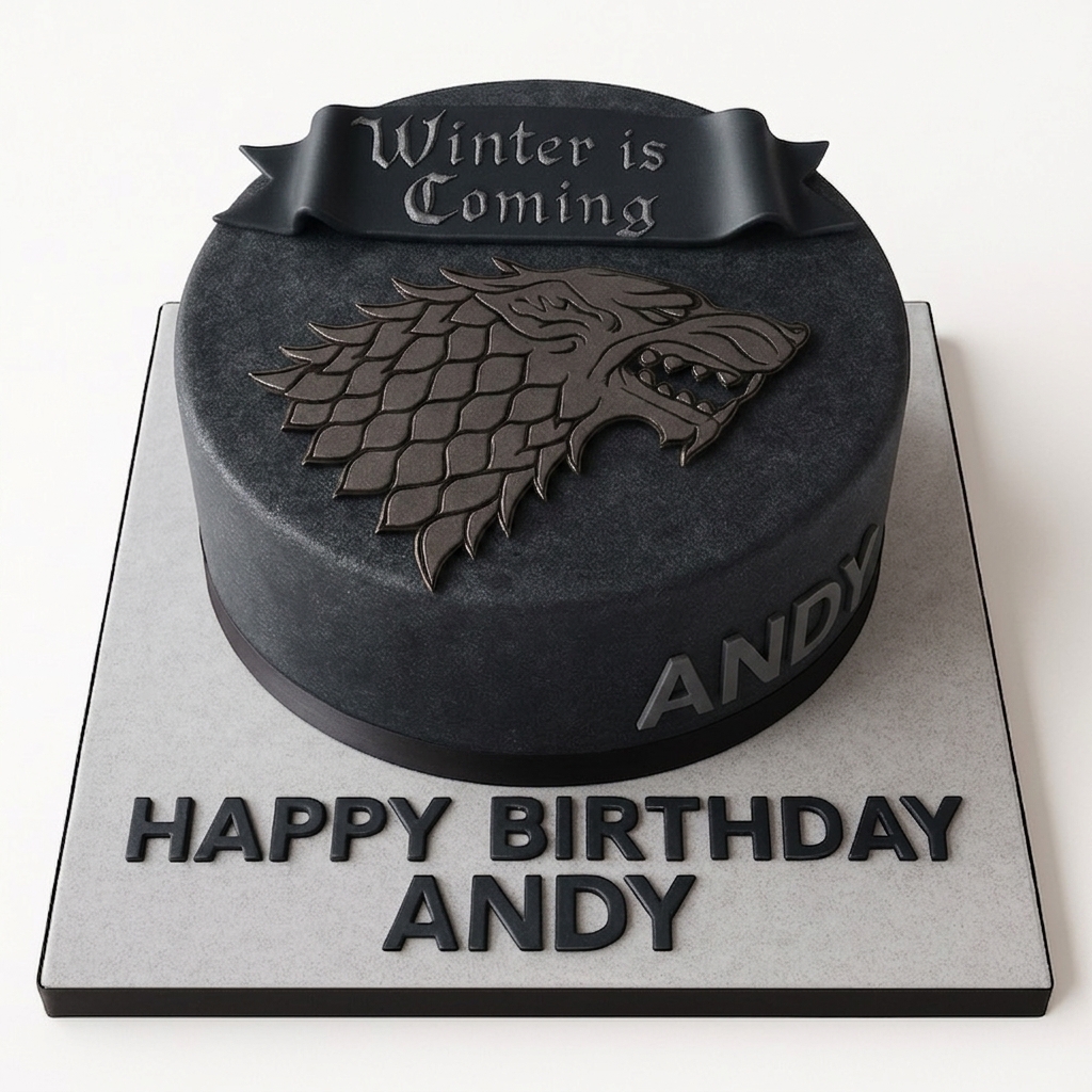 Game of Thrones Direwolf Birthday Cake