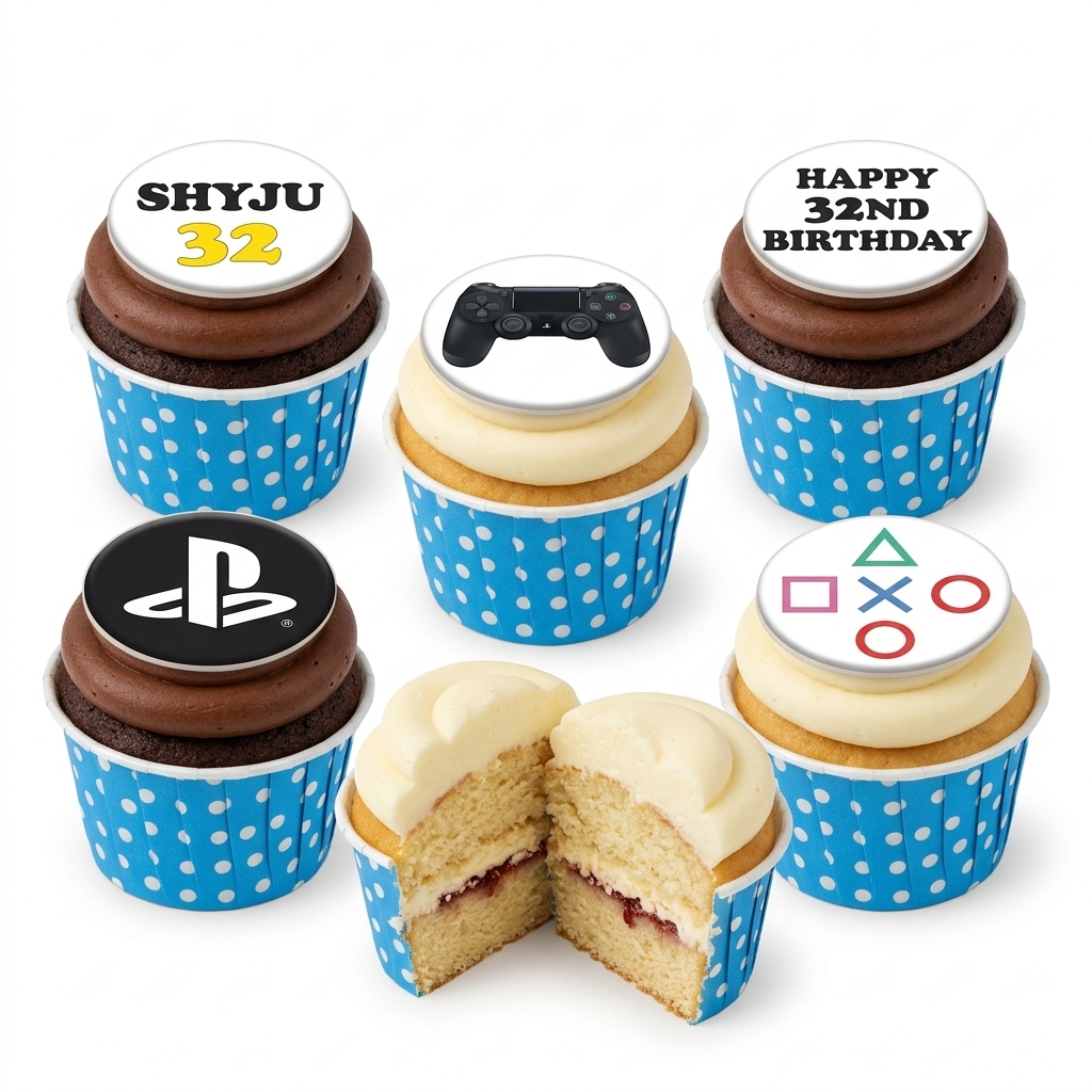 PlayStation Birthday Cupcakes | Custom Gaming Treats