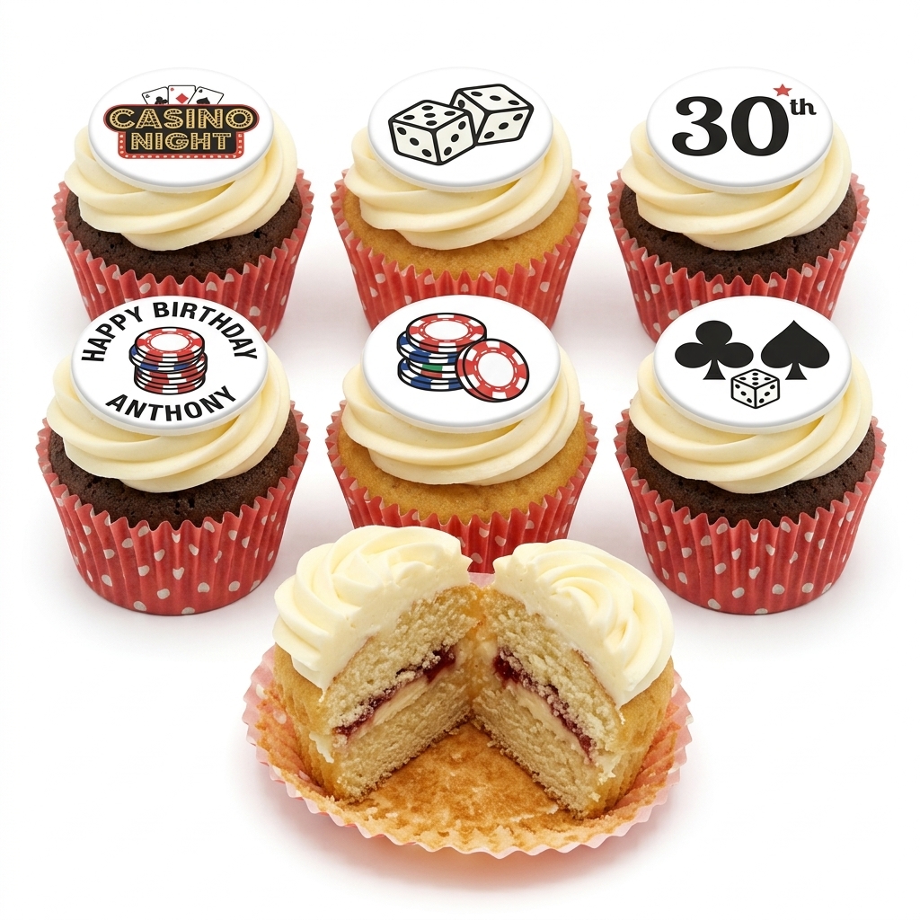 Casino Night Birthday Cupcakes