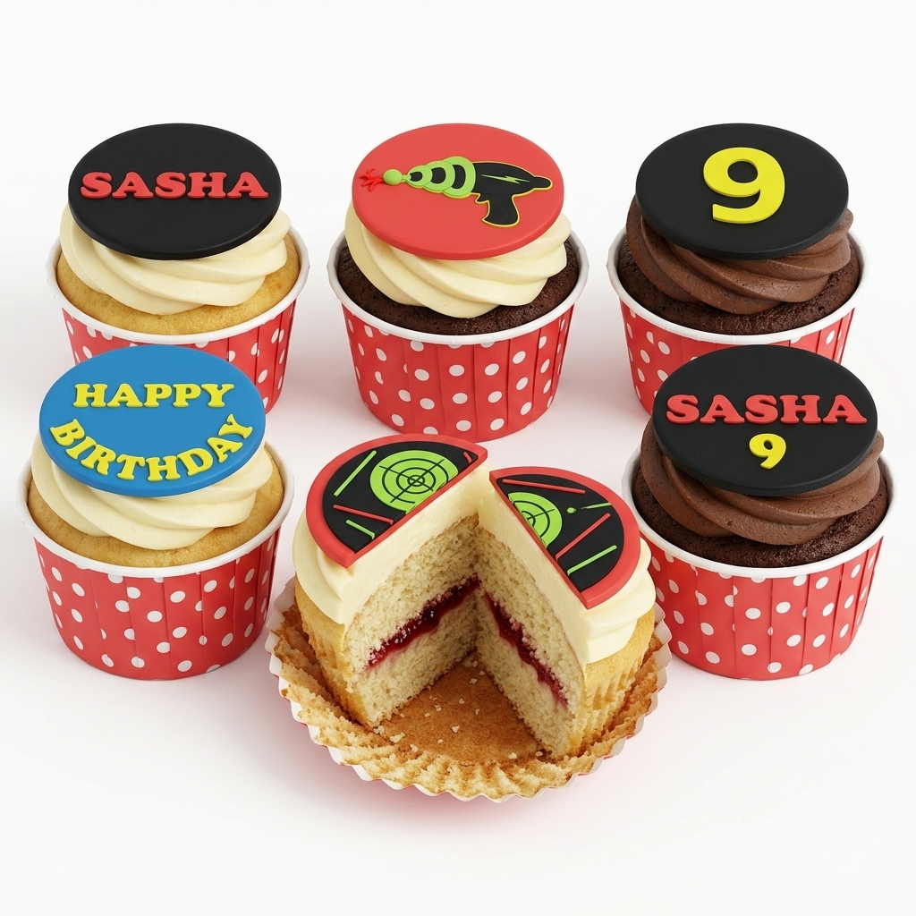 Laser Tag Birthday Cupcakes for Kids