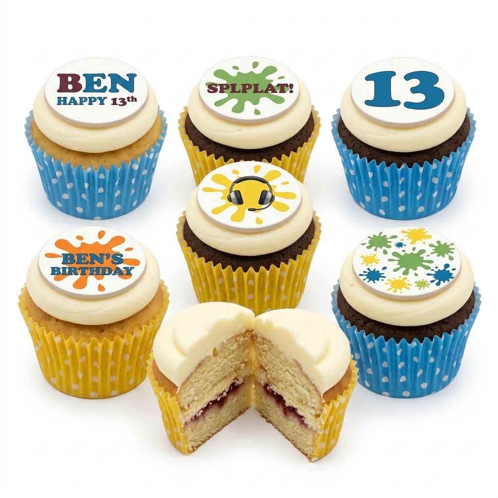 Gaming Birthday Cupcakes with Custom Age Topper