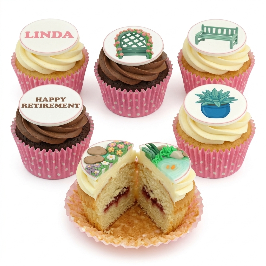 Gardening Theme Retirement Cupcakes